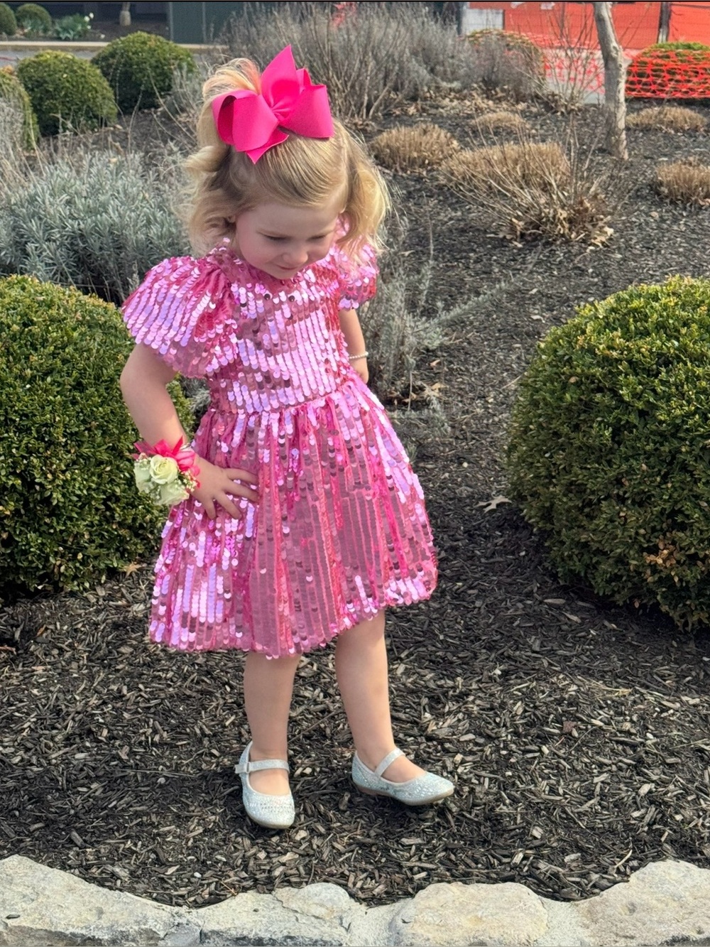 Lola + The Boys Pink Sequin Puff-Sleeve Dress - Picture 3 of 3